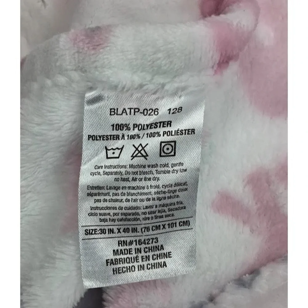Dream Kids RN: 164273  Elephant Baby Blanket Pink Gray White Soft Lovey Security